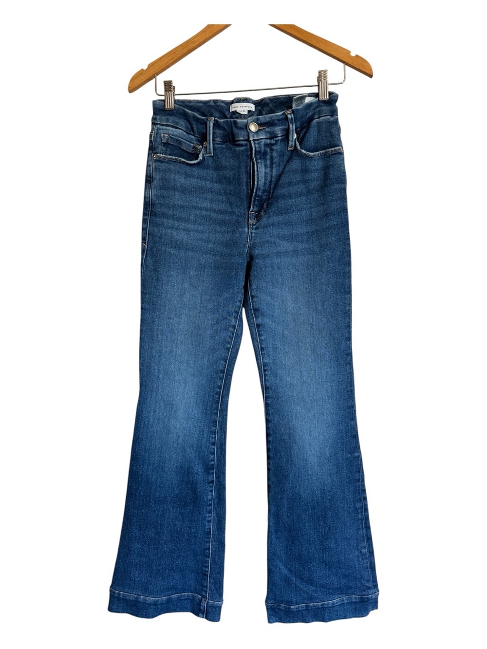 GOOD AMERICAN Good Legs Flare Deep V Back 4/27 30”inseam